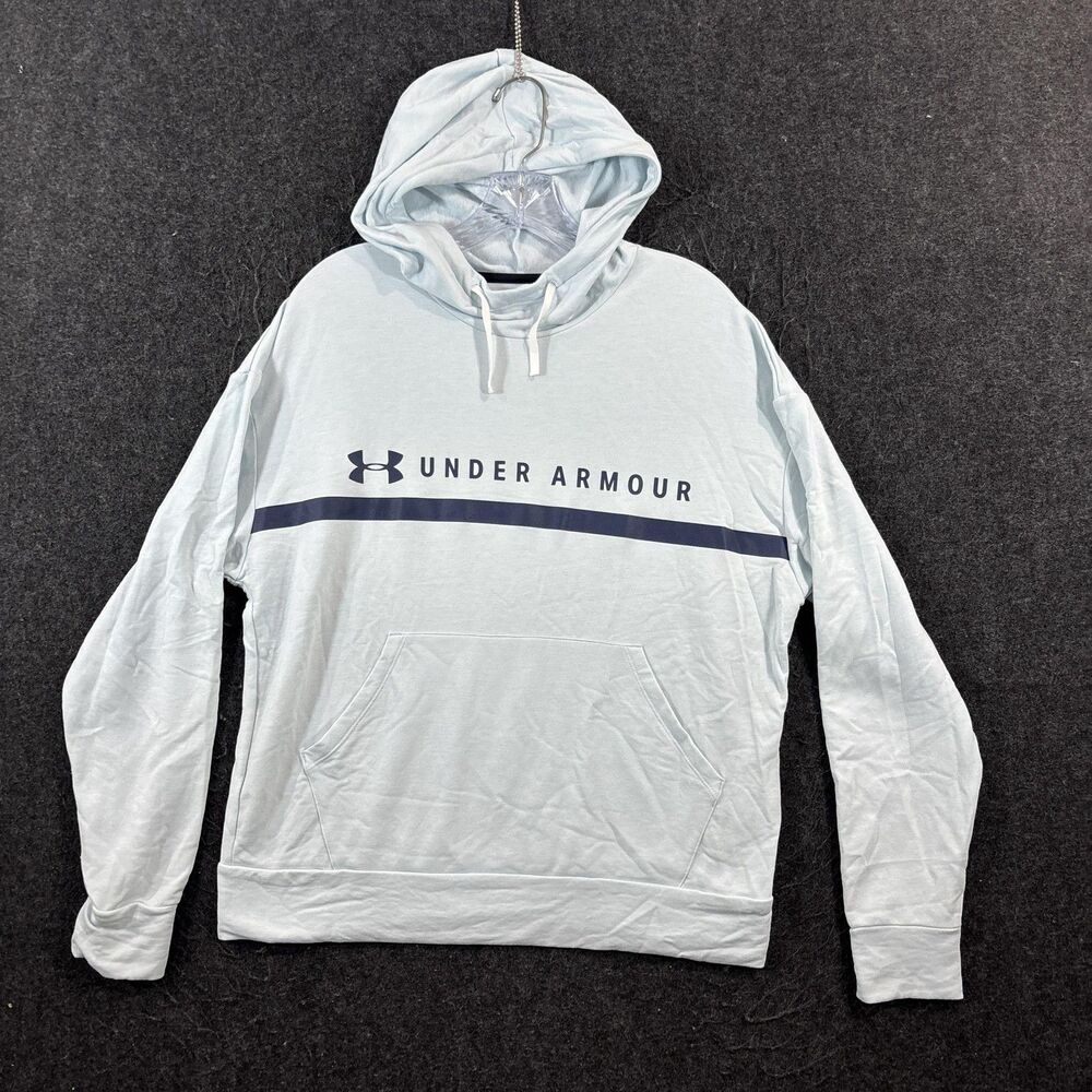 Under Armour Unstoppable Hoodie Women's Large Blue Fitted Pullover Sweatshirt